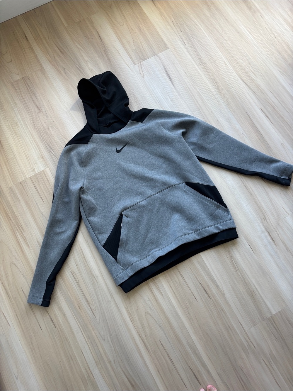 Nike Grey and Black Athletic Hoodie